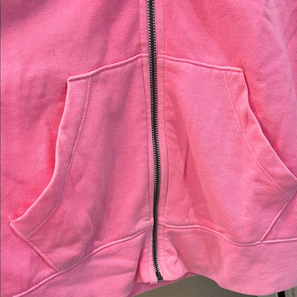 Victoria’s Secret PINK Pink Zip Hoodie Jacket with Heart & 86 Graphic RARE - Picture 8 of 8